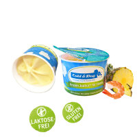 Frozen Joghurt mit Shrimps und Ananas